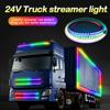 SEAMETAL 24V LED Flashing RGB Truck Ambient Light Roof Bumper Door Lamp Decorative Lamp Strip Lorry Car Warning Lights Decoration