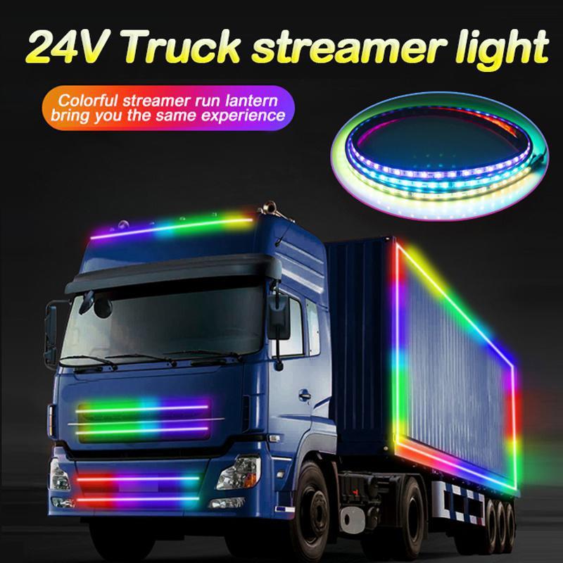 SEAMETAL 24V LED intermitent RGB Camion Lumină ambientală Bara de protecție de acoperiș Lampă de ușă Bandă de lampă decorativă Camion Lumini de avertizare pentru mașini Decorare