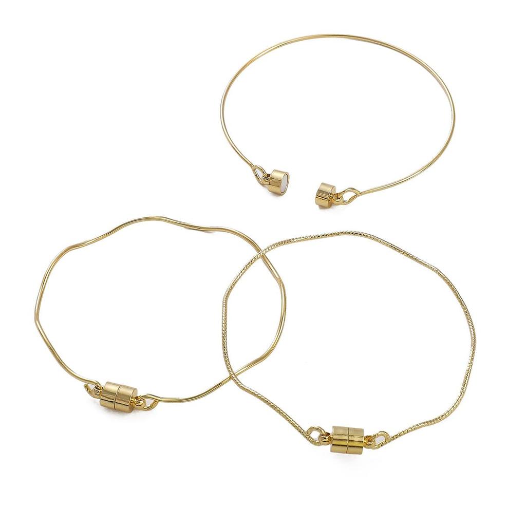 Copper Round Wire Batch Flower Magnet Bracelet (Hanging Plating)