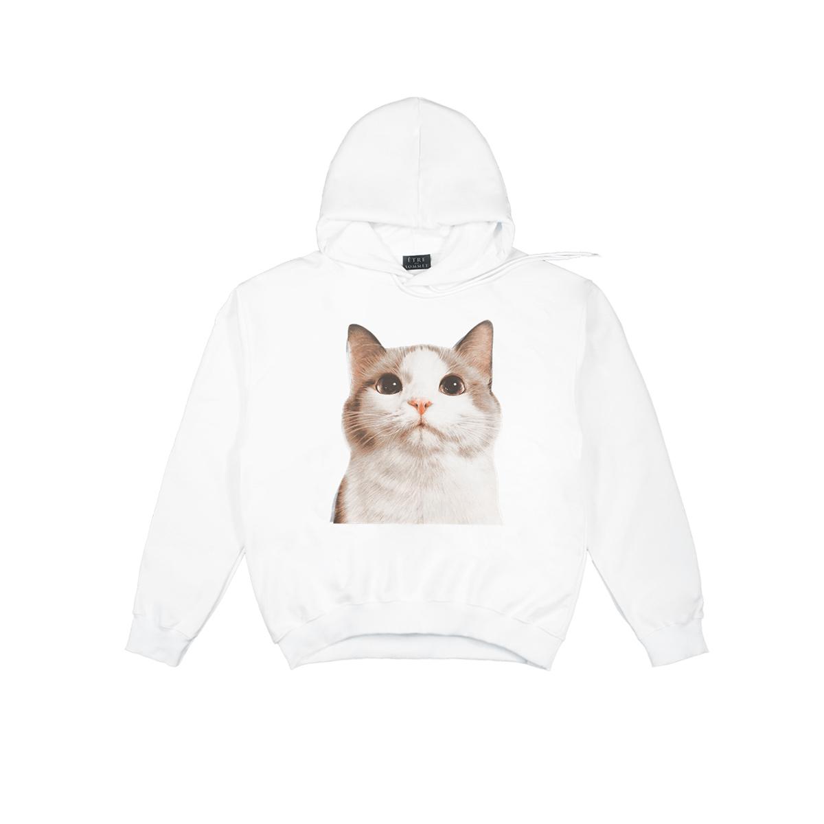 Etosome No.1 Cat Face Hoodie (White) 1