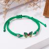Neues einfaches handgeknüpftes Schnurarmband für Damen Blau Schmetterling Verstellbares Charm-Armband Mädchen Mode Schmuck Party Geschenk