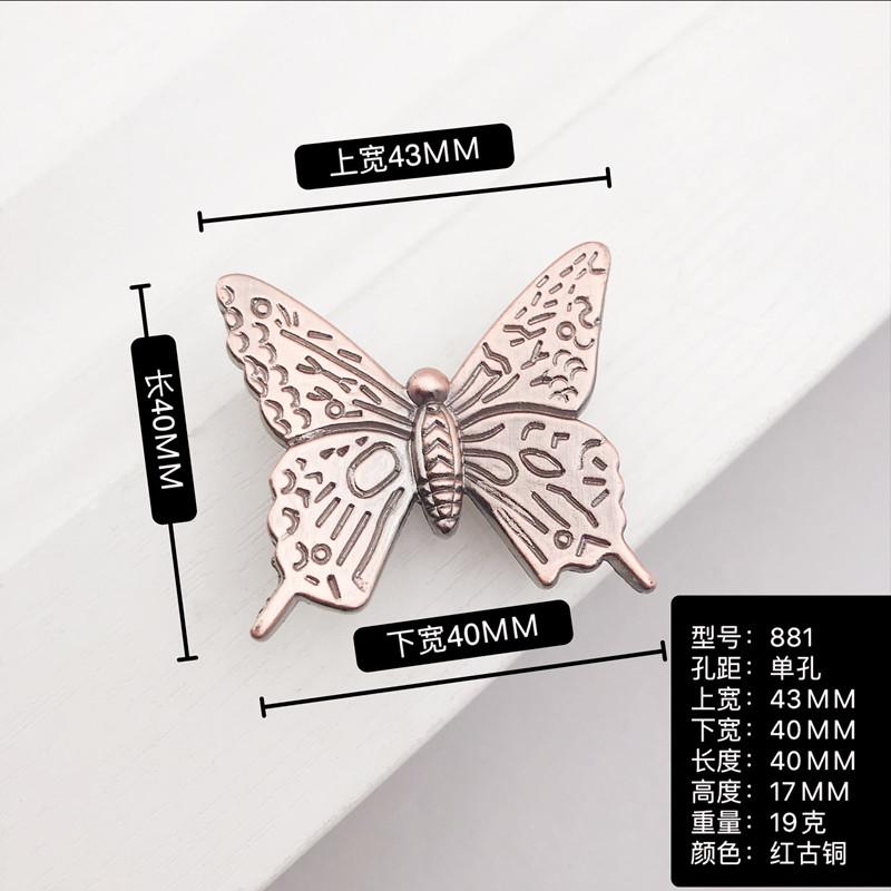1 sztuka Vintage 3D Motyl Uchwyt do Szafki Retro Stop Cynku Gałki do Drzwi Szafki Kuchennej Szuflady Garderoby Meble Dekoracyjne