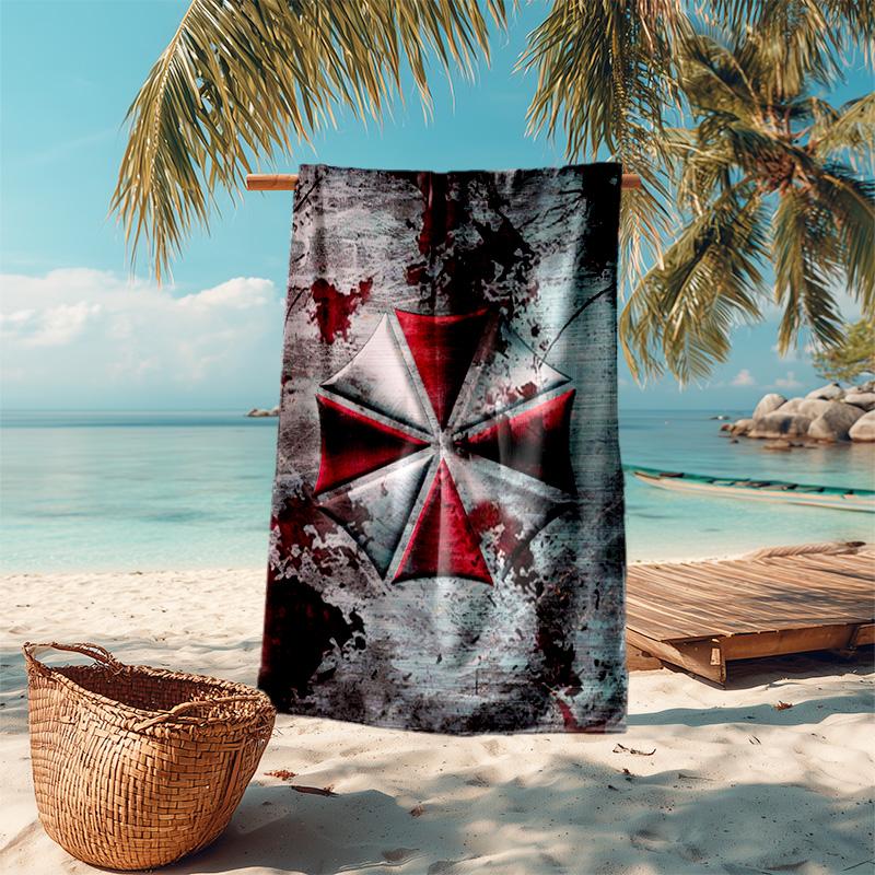 Resident Evil game, Umbrella Corporation, soft beach towel, outdoor camping vacation swimming beach towel, outdoor absorbent bath towel, Q11