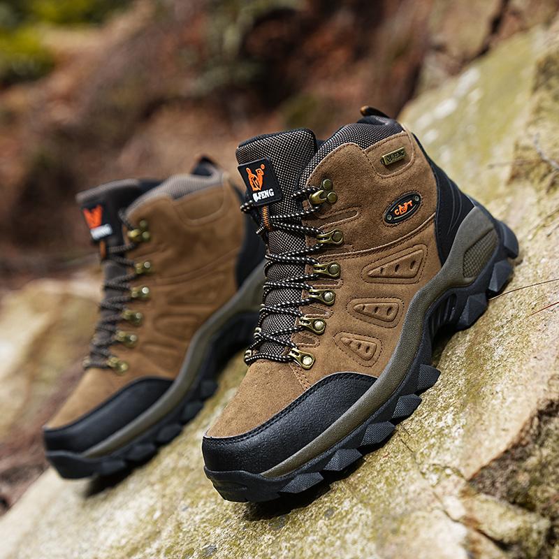 Men Shoes Fashion High Top Climbing Shoes Outdoor Desert Ankle Boots Non Slip Sneakers Men Mountain Hiking Oes Zapatillas Hombre