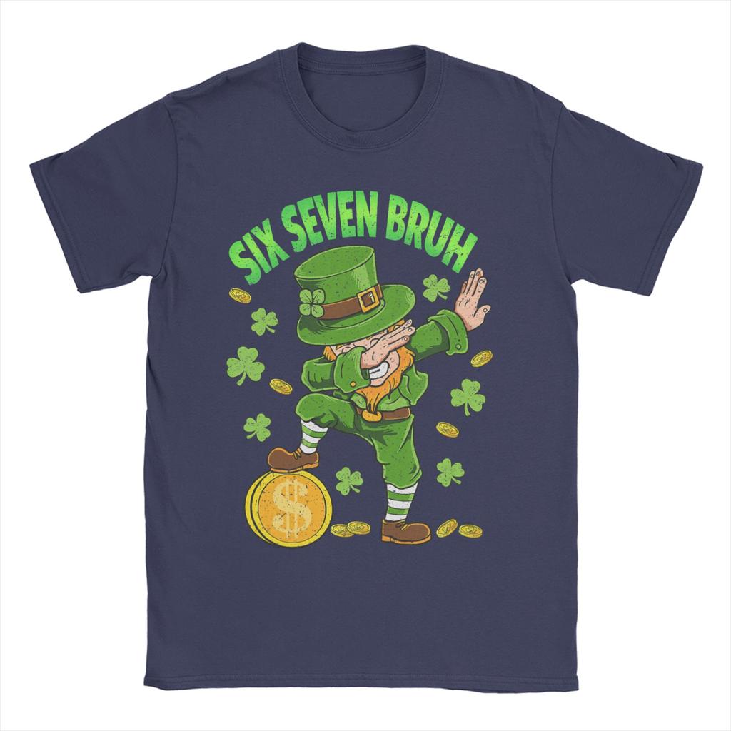 Funny Meme Six Seven Bruh St Patricks DayUnisex T Shirt Tees Short Sleeve O Neck TShirts Cotton Graphic Printed Clothes