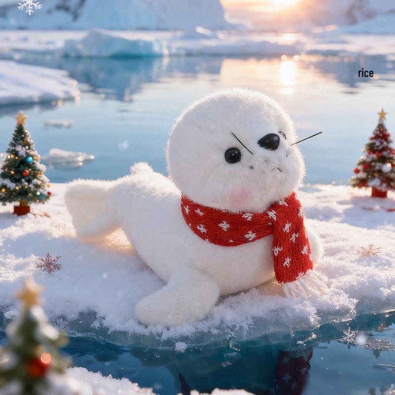 Weihnachts-Seelöwen-Stofftier - Meeresaquarium Stoffpuppe, Perfektes Geschenk für Kinder