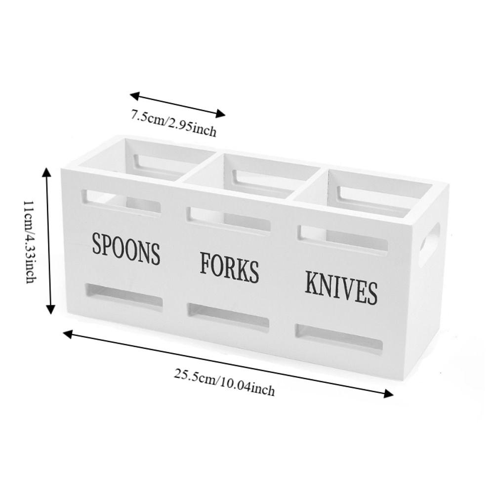 Rectangular Kitchen Utensil Holder 3 Compartment Cutlery Storage Rack  Kitchen Countertop