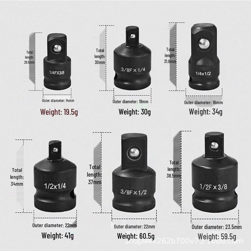 Heavy Duty Air Impact Wrench Flywheel Conversion Adapter Set: Large, Medium, Small