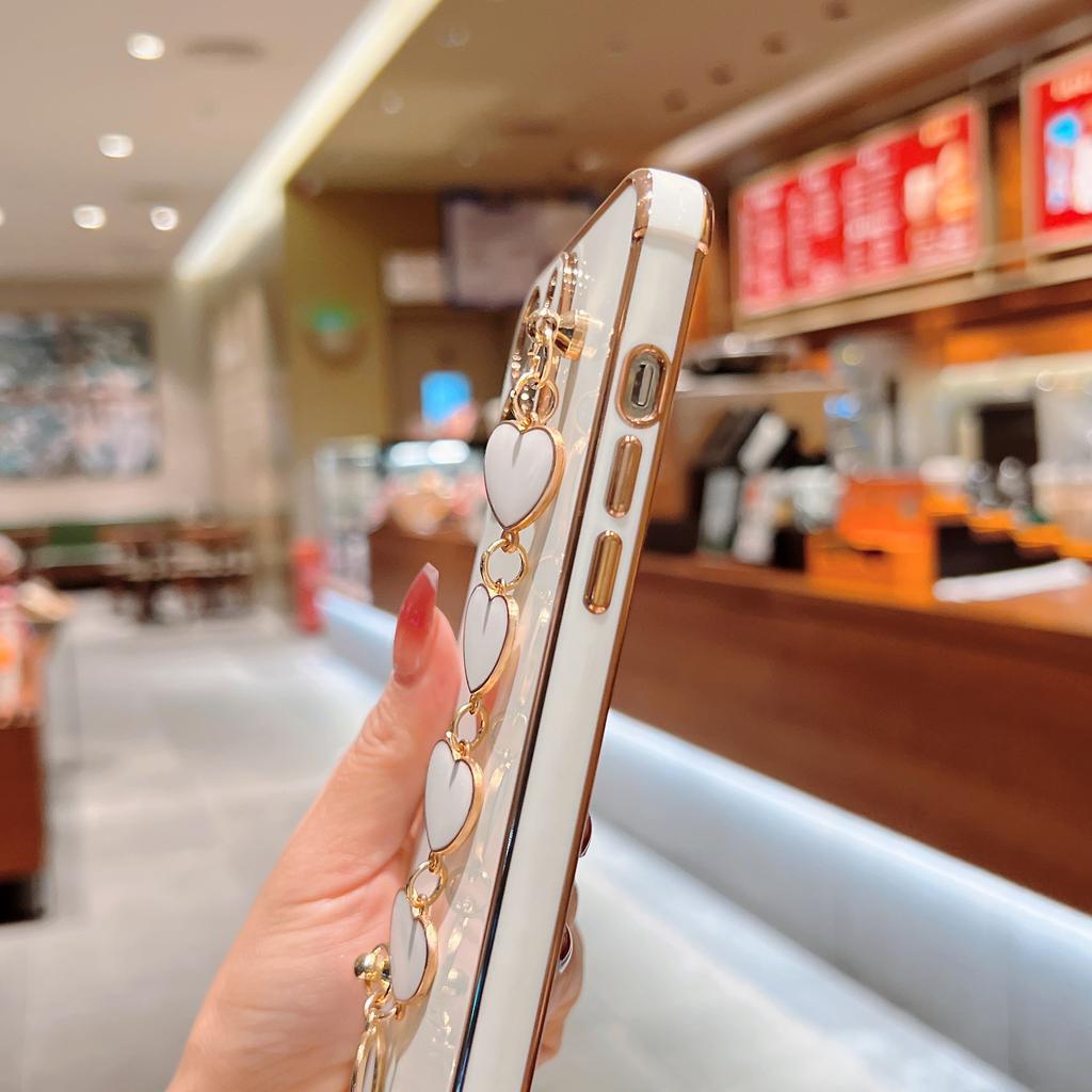 Applicable Side Electroplating Bracelet Apple 17promax Love Mobile Phone Case/15/16 Protective Case 18promax Soft