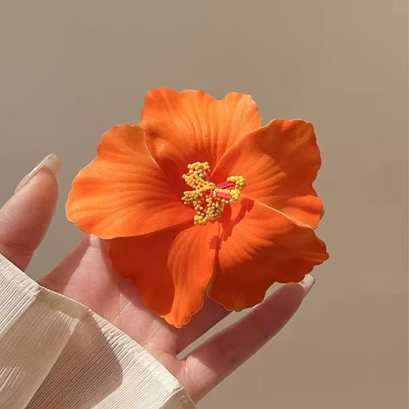 8pcs Hawaiian Flower Hair Clips Artificial Flower Clips Plumeria Hibiscus Flower Hair Clips Beach Party Summer Hair Accessories