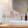 Dental Health Wall Stickers with Cute Tooth Characters Toothbrush And Floss DesignsStick Decals for Bathroom Lavatory Decor.