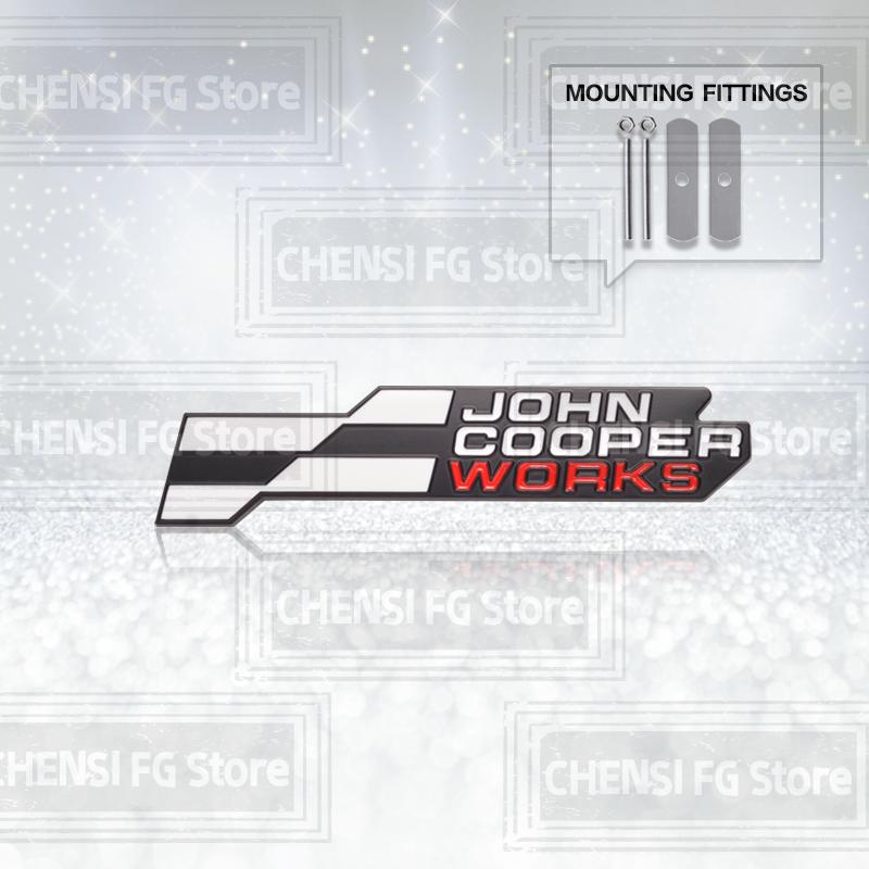 3D Metal Alloy NEW JCW Front Grille Badge For Cooper S R59 R60 R56 R58 F56 Countryman Clubman Car Rear Trunk Emblem Sticker