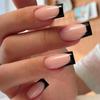 24-Pack Medium & Long White French Ballet False Nails with Glitter Powder