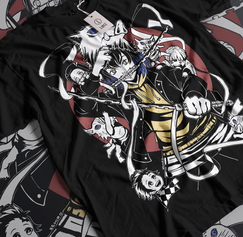 

Иноске Футболка Клинок Рассекающий Демонов Kimetsu No Yaiba Аниме Манга Подарок Футболка Все Размеры 4XL