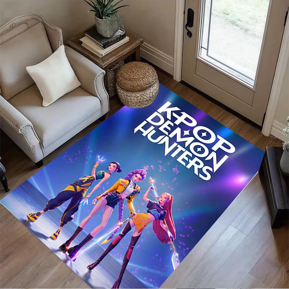 K-pop Demon Hunters Area Rug Design for Foyer Kitchen Living Rooms Dining Room Antislip Carpet Office home decor