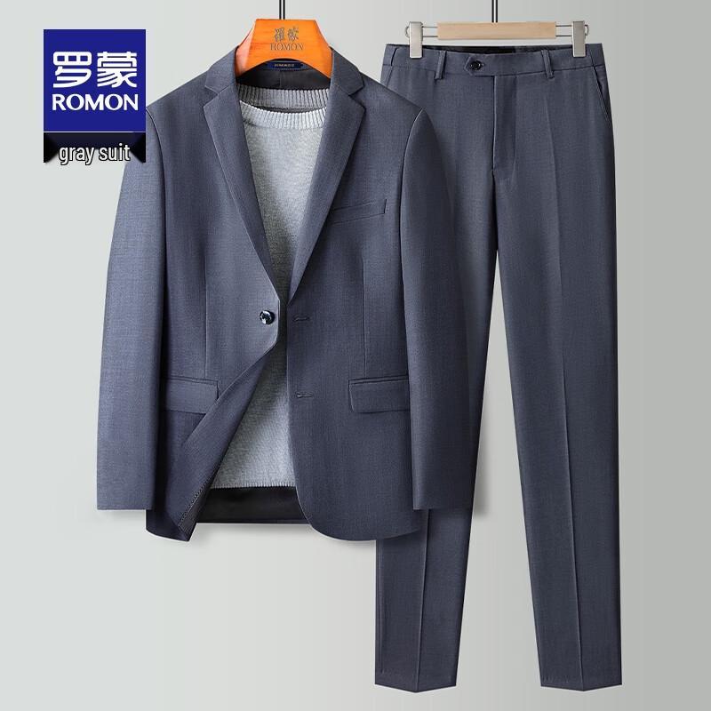 ROMON Men's Notched Lapel Business Suit Set