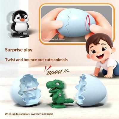 Wind-up Animal Egg Toy Broken Egg Duck Dinosaur Penguin Capybaras Clockwork Toy Toddlers Boys Girls Walking Hatchling Animal Toy Party Favors