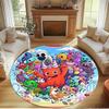 Game Rainbow Friends Print Round Rug, Washable Floor Carpet, For Entryway Dorm Laundry Room Office Study, Home Decor Birthday Christmas Gift