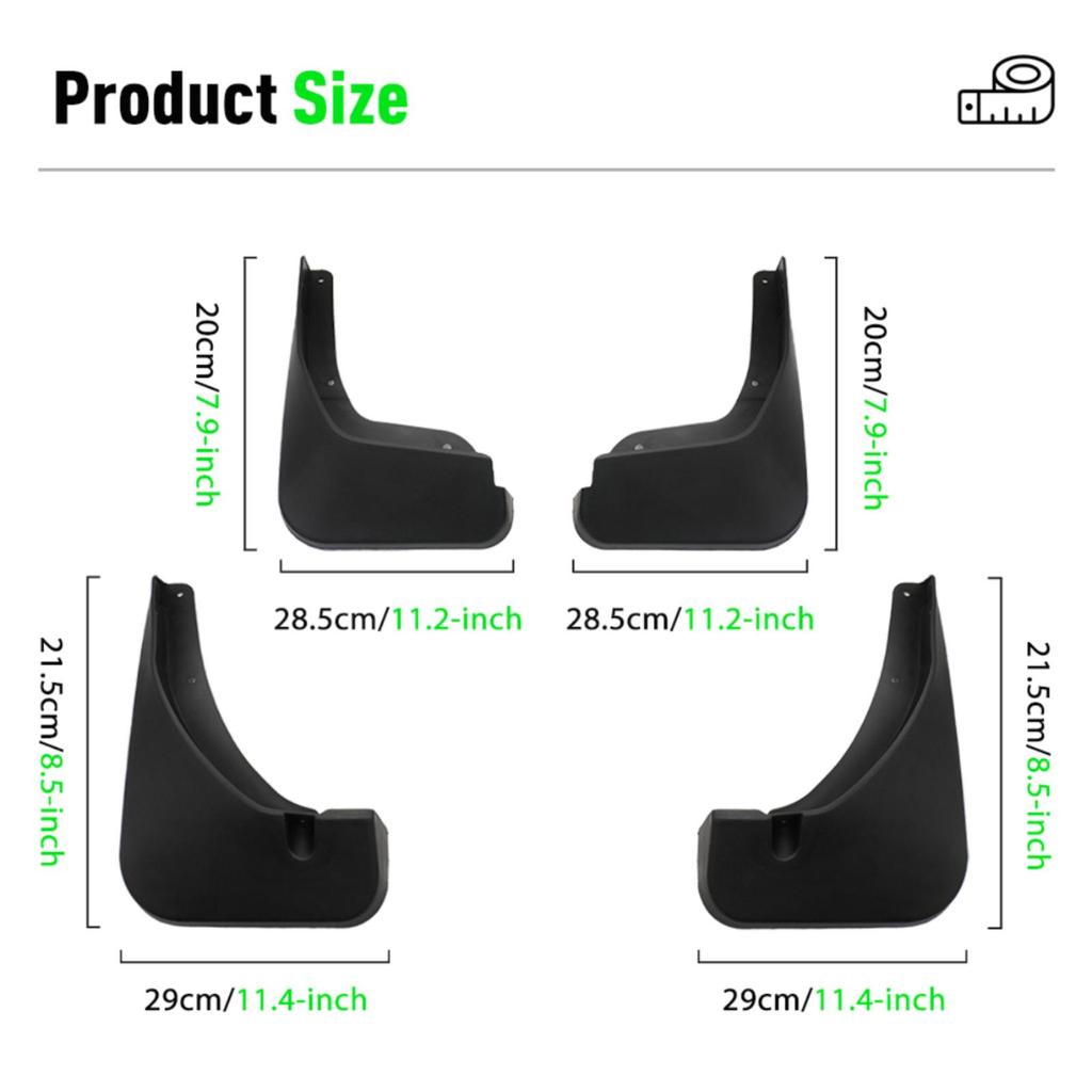 4PCS Car Mud Flaps Splash Guards Mudguards Car Mud Flaps Compatible with MG ZS 2018 2019 2020 2021 2022 2023 2024