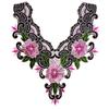 3D Embroidered Sewing On Patches Floral Hollowed Out Neckline Collar Applique Detachable Rose Flower Patch Sticker