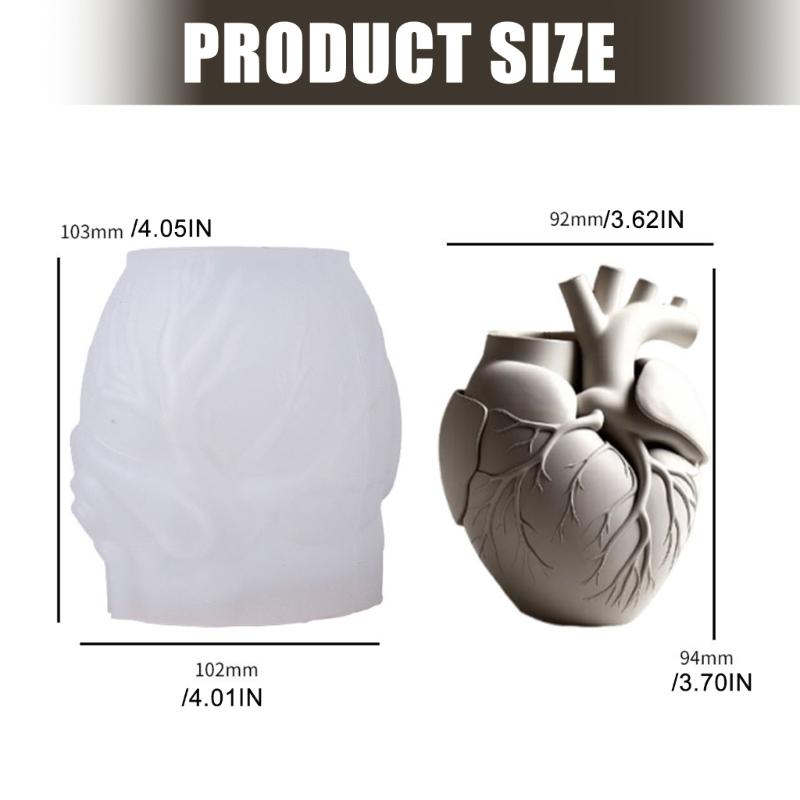 Herzform Silikonformen Geeignet für Harzhandwerk Geprägter Pflanztopf Schmuckherstellung Mehrzweck Feiertagsdekoration