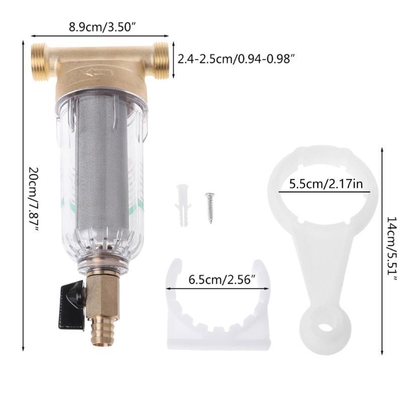 6 Points Front Purifier Copper Water Filter Home Dust Stainless Mesh Faucet
