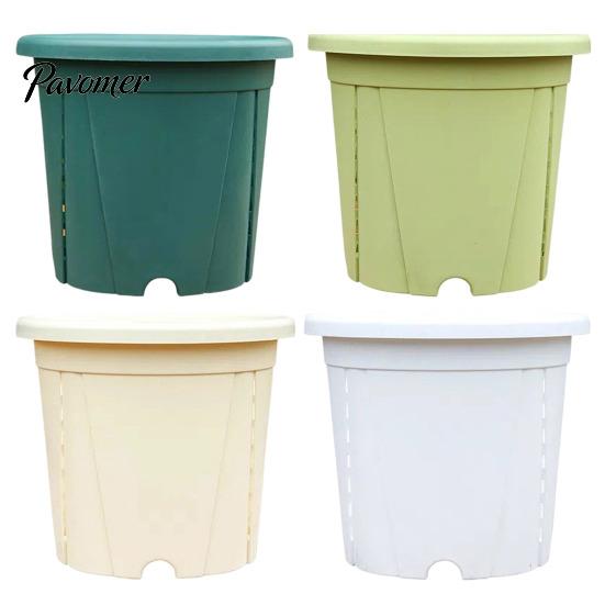 Breathable Resin Plant Pots Flowerpot with Drainage Holes And Saucer, Pot for Indoor Outdoor Self Draining Nursery Plants, Lightweight Thickened