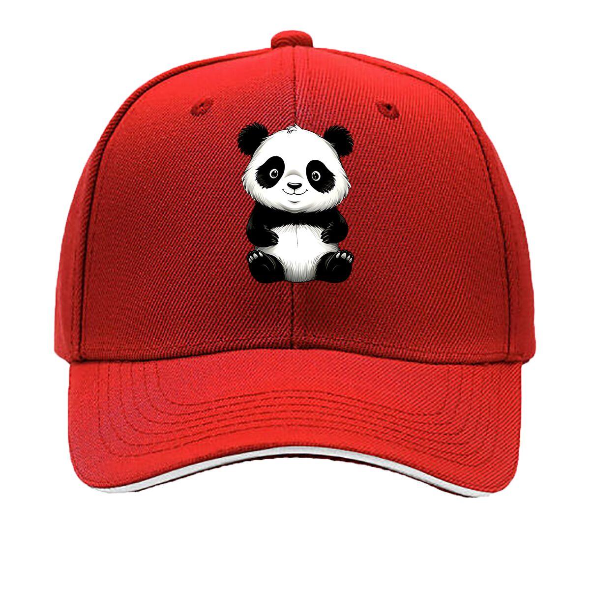 Adjustable Lightweight Baseball Cap with Cute Panda Print Breathable Perfect for Outdoor Activiti Sandwich Baseball Cap One Size
