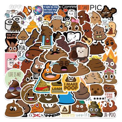 60 Cartoon Spoof Poop Expression Stickers Can Decorate Suitcase Notebook Waterproof and Not Repeat Stickers