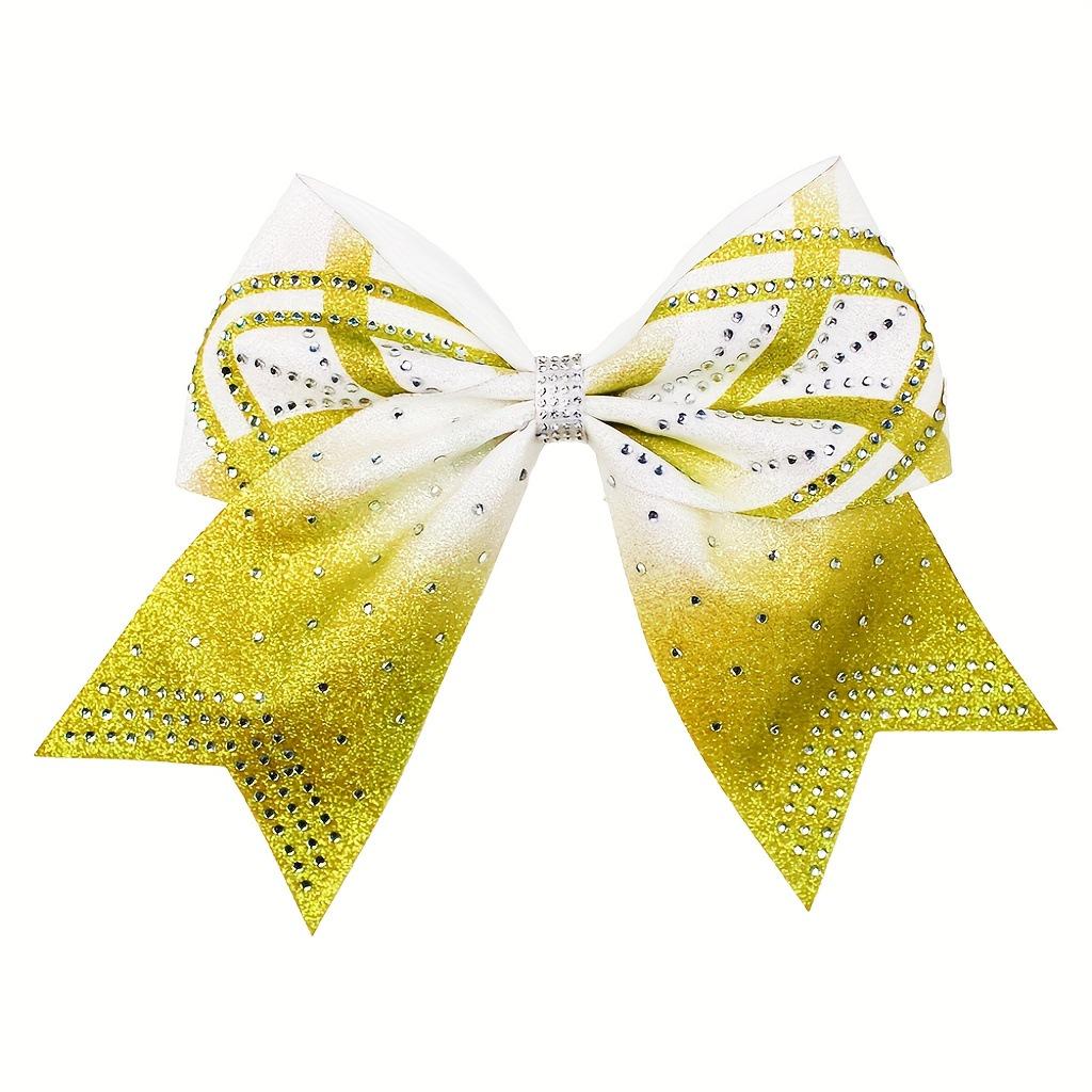 Popular Cheerleader Hair Ties: Rhinestone Swallowtail Bow with Ribbons