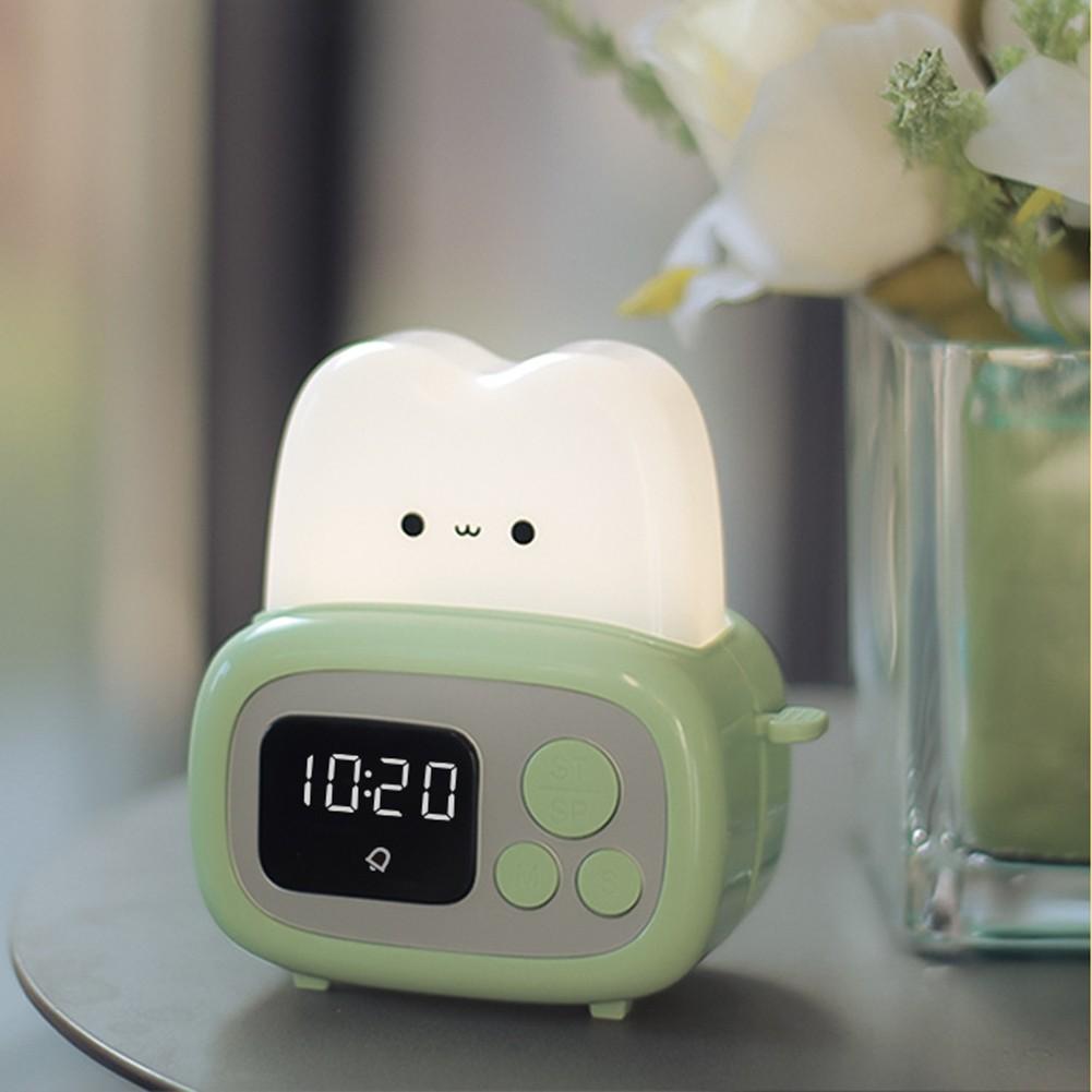 Cute Bread Maker Alarm Clock Sleeping Timing Lamp Bedside Table Desk AlarmClock