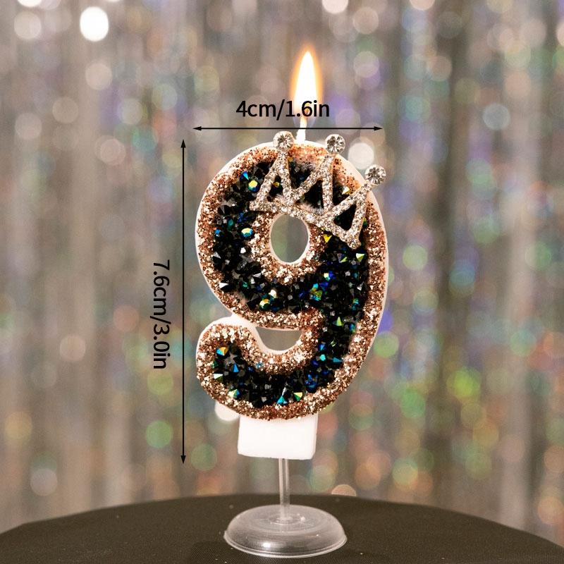 Birthday Number 0-9 Candles Crown Number Candles Happy Birthday Cake Decorated Baby Shower Insert Decor Festival Supplies