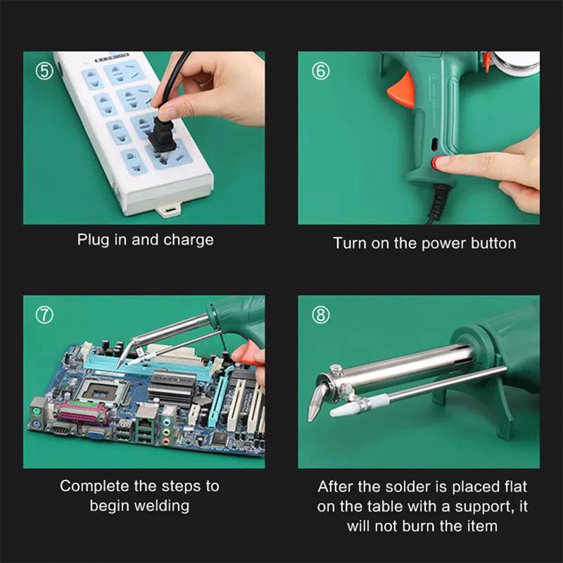 Electric Soldering Iron Gun Hand-Held Internal Heating Soldering Iron Automatically Send Tin Gun Soldering Welding Repair Tool