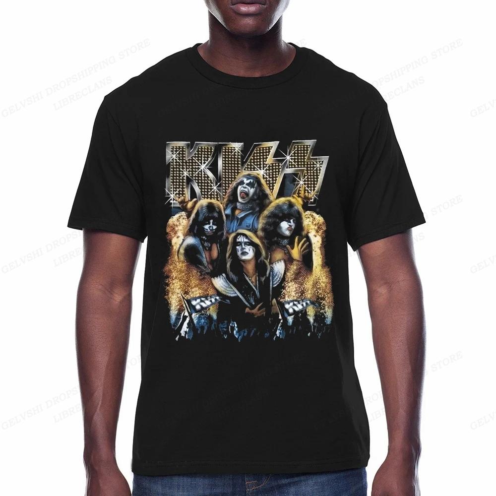 Rapper Kiss Band T Shirt Unisex Unisex Fashion T-shirts Cotton Tshirt Boy Tops Tees Unisex's Clothing Music T-shirts Kiss Album Clothes