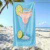 Fresh Summery Beach Towel Large Pink Lime Margarita Microfiber Towel for Poolside Fun