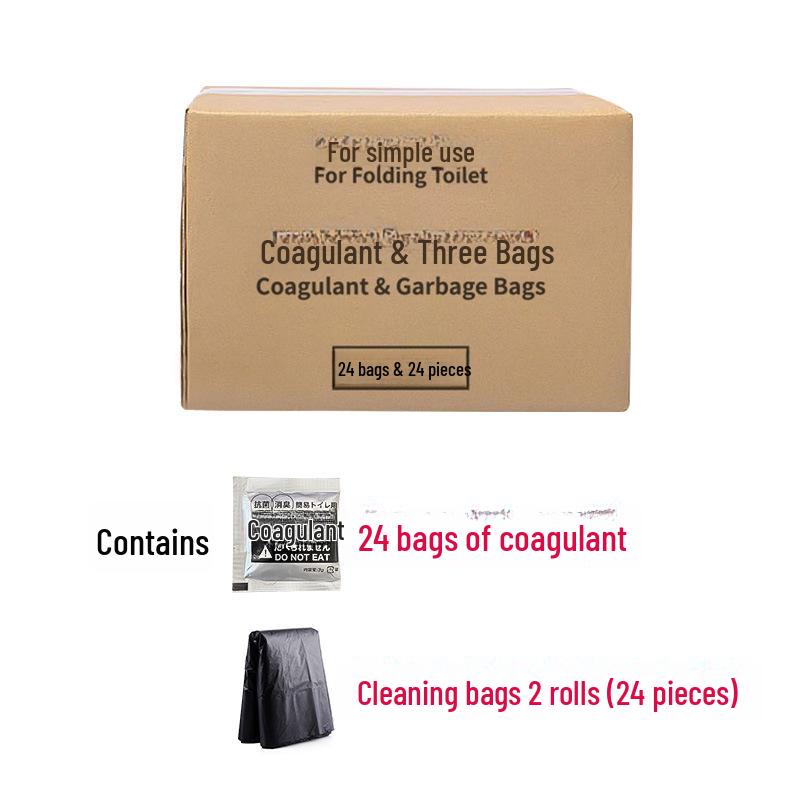 Folding Tent & Outdoor Toilet Accessory Set with Coagulant