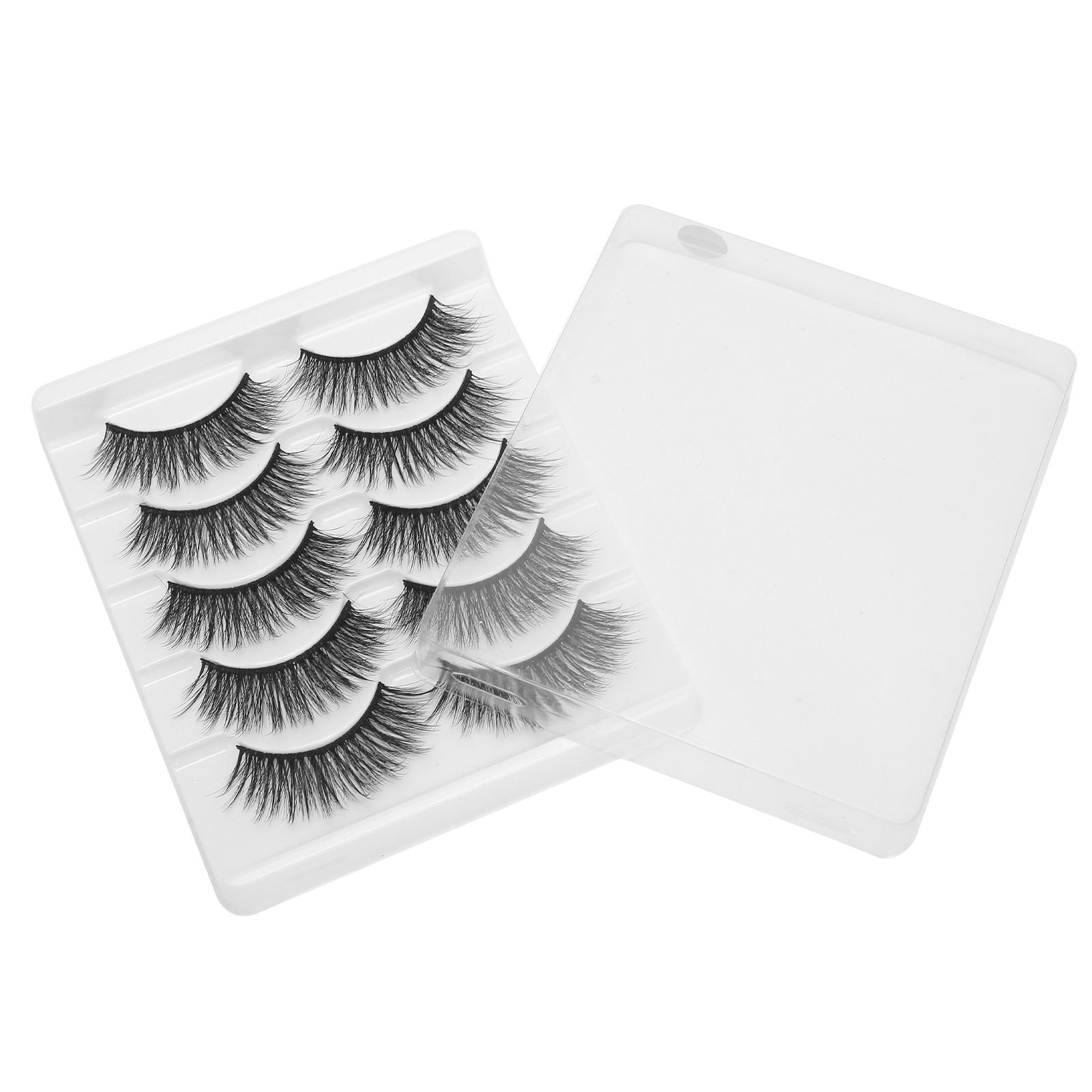 

5 пар сценического макияжа толстые плотные вьющиеся накладные ресницы набор многоразовых накладных ресниц 005