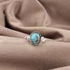 Blue Copper Turquoise Handmade Gemstone Ring, 925 Solid Sterling Silver Ring Healing Jewelry, Gift For Her