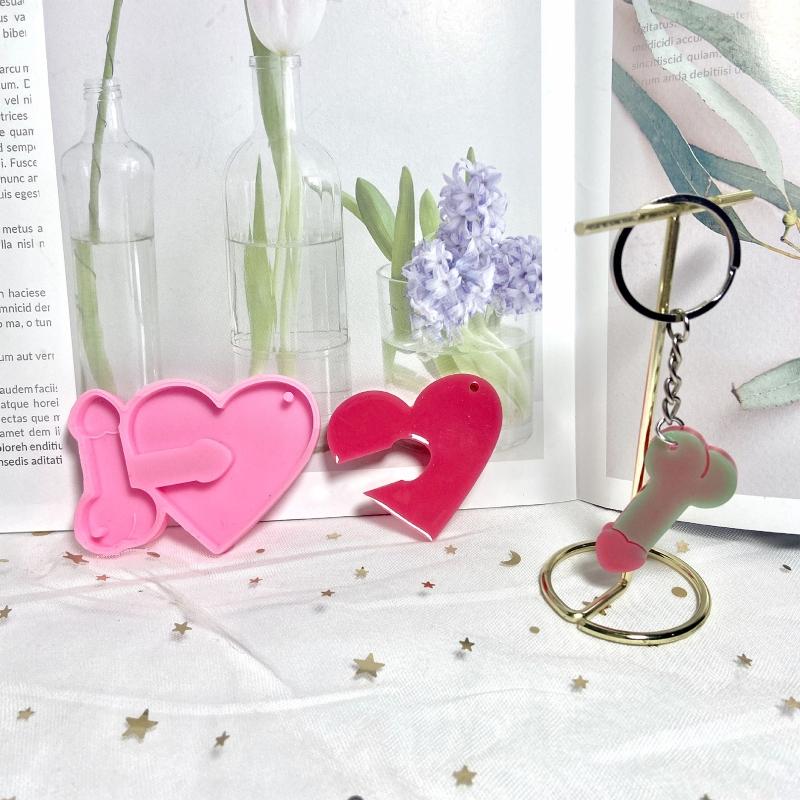 DIY Love for Brother Combination Mold Mirror Silicone Mold Keychain Pendant Jewelry Crafting Mould for Valentine's Day G