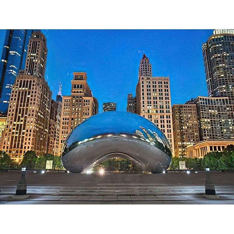 

5d Алмазная картина Городской пейзаж Полный круглый Алмазная вышивка Мозаика Домашний декор 40*50 см Full Round 20x30CM