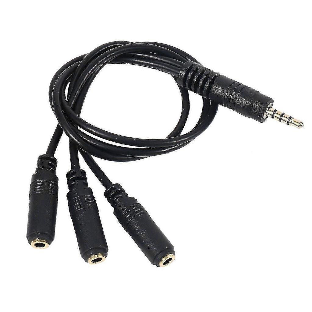 3.5mm Stereo Audio Splitter Cable Gold Plated 3.5mm (1/8 inch) TRRS Stereo Plug Male to 3 x 1/8 inch 3.5mm Stereo Jack Female 1 Input 3 Output Stereo