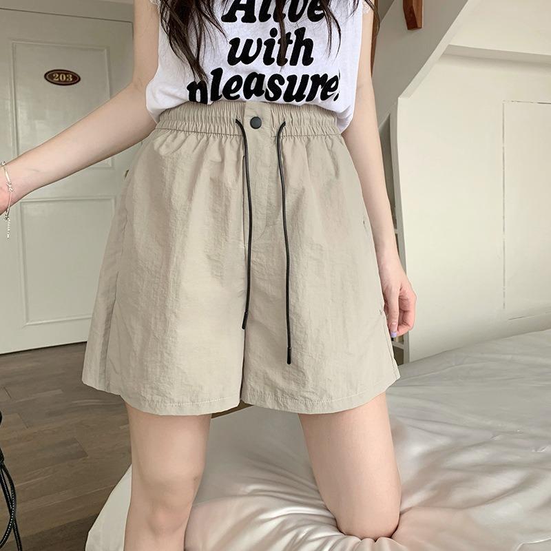 Elastische High Waist Weite Beine Schnelltrocknende Lässige Shorts Damen Sommerkleid Alles Koreanische Version Sport Strand