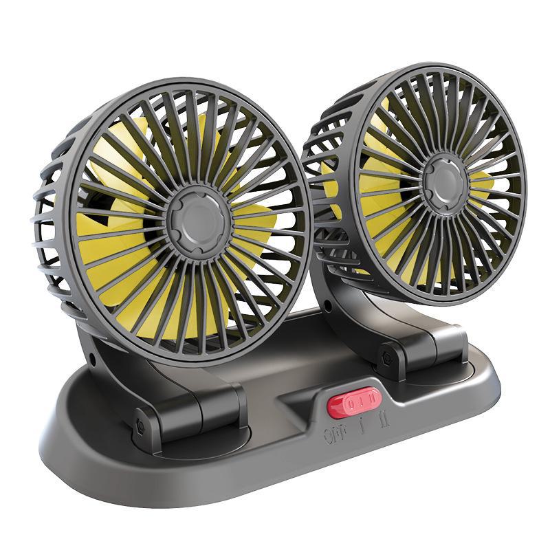 Adjustable Dual-Head Mini Car Fan for Summer