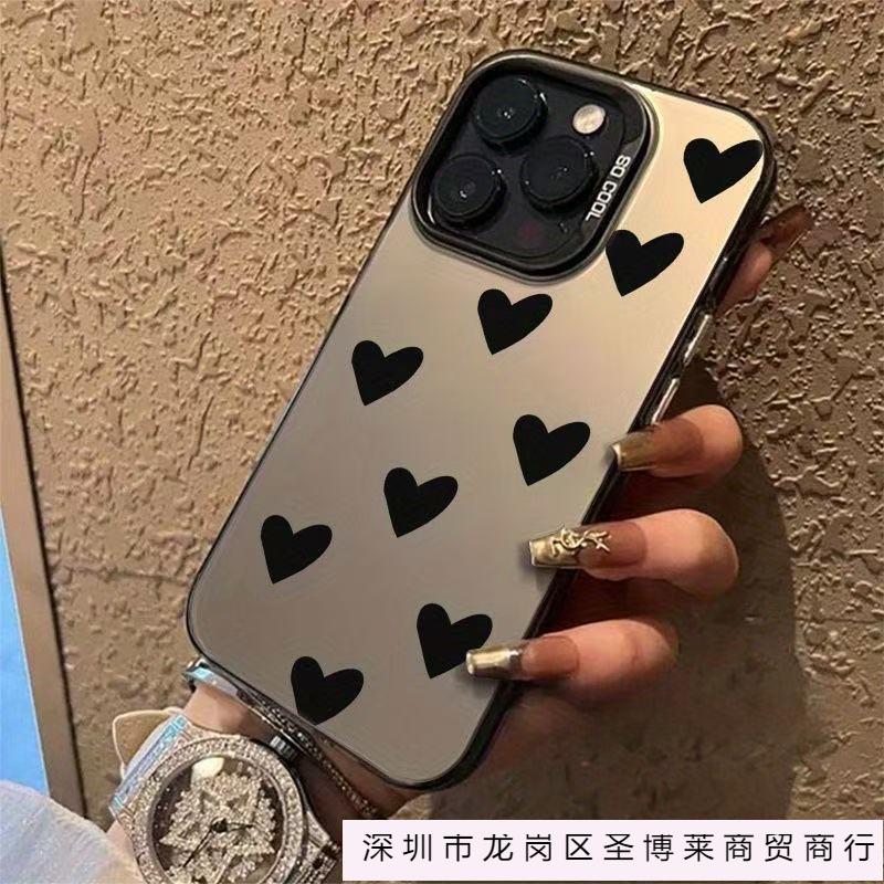 Black Love Is Suitable for Apple 16Promax Mobile Phone Case, Personalized Vitality Case iPhone15/14/13, Europe and America 12.