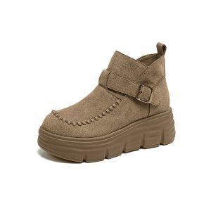 Fashion platform Martin boots women's autumn and winter new British style retro heightening casual warm short boots women's shoes