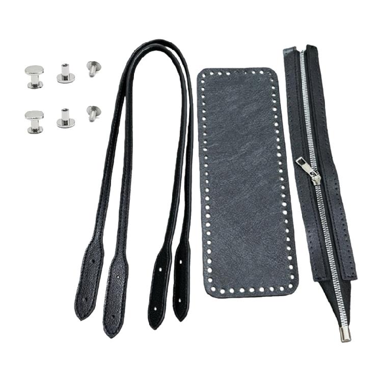 PU Leather Shoulder Bag Knitting Kits DIY Crochet Bag Making Bag Handles Zipper Bag Bottom Shaper for Crochet Handbags