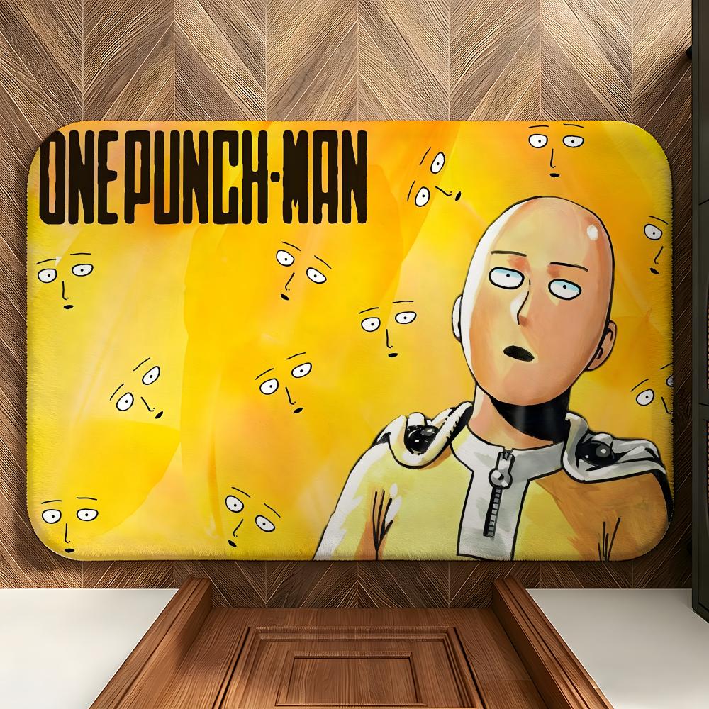 anime O-One-Punch M-Man Floor Mat Soft Flannel Floor Mat Suitable for Entryways, Living Rooms, Bedrooms, and Bathrooms