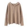 Women's Retro Cashmere Hooded Knit Sweater - Autumn/Winter Loose Zip Cardigan