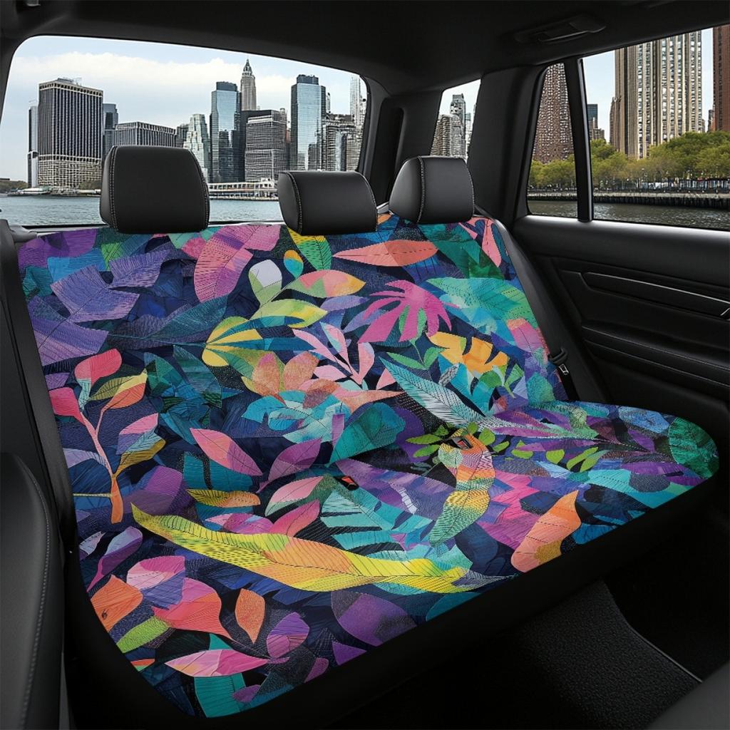 Abstract Pattern Auto Seat Covers Waterproof Digital Print Airbag Compatible Front Rear Seat Protectors Universal Fit Full Set