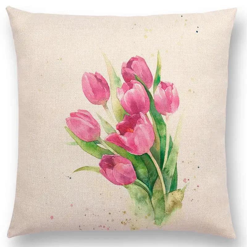 Throw Pillow Cushion Cover Flower Plant Office Lumbar Pillow Sofa Cushion  Pillow Case Cover for Sofa Bed Room Decoration